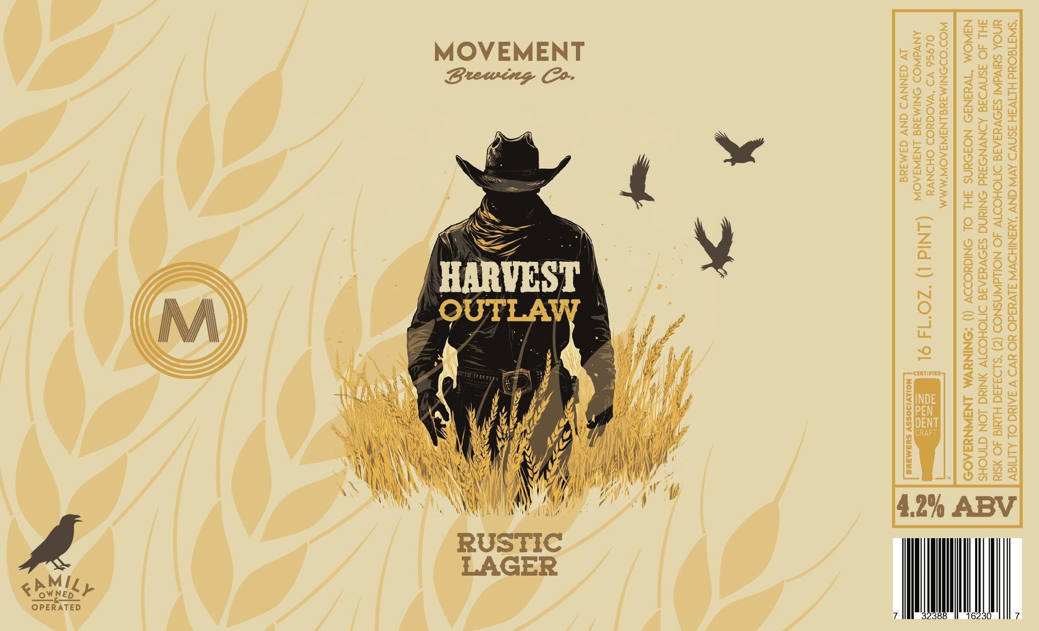 Harvest Outlaw // Rustic Lager // 4 Pack-16oz cans